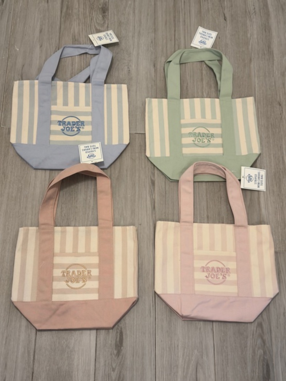 Trader Joe’s Striped Mini Canvas Tote Bag